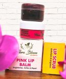Pink lip balm and scrub