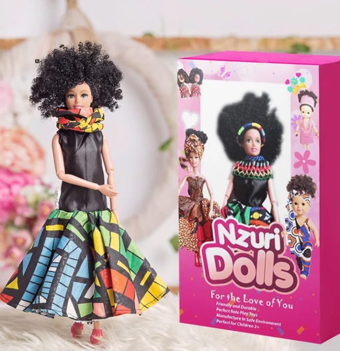 Black doll Curled Black Hair