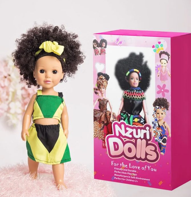 Black Doll Jamaican Printed Outfits