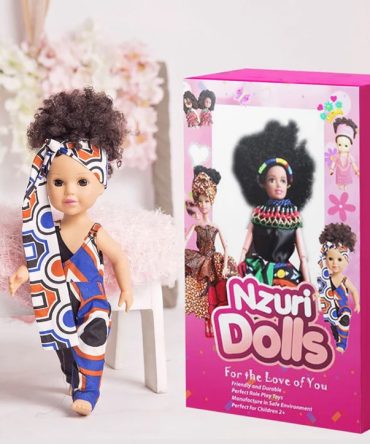 Curly Hair Bodysuit Printed Dress Doll