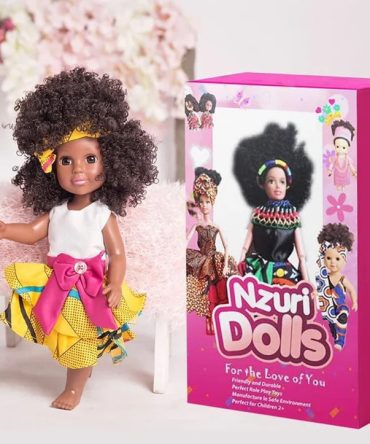 African Yellow Doll with Ribbon