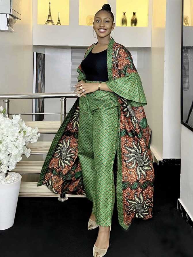Ella Bella African Print Palazzo Kimono Set