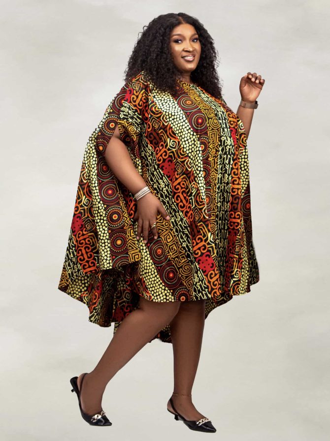 Africa Print Brown Bubu Dress