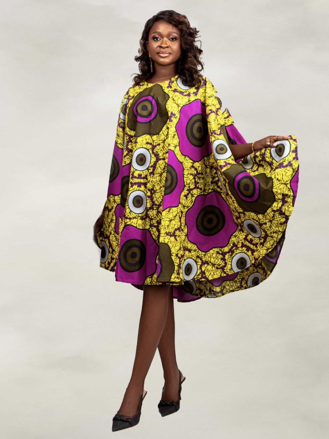 Africa Print Yellow Bubu Dress
