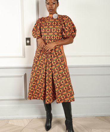 African Print Ankara Knee-Length Dress