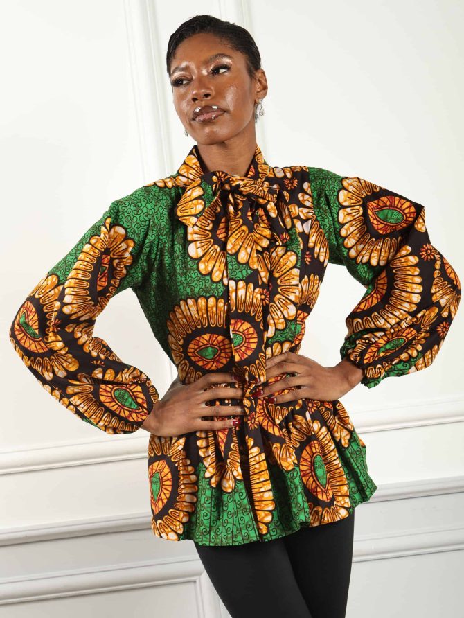 African Print Ankara Multi-Color Blouse