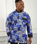 African Print Blue Multi-Color Shirt