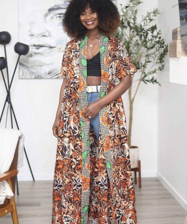 Lola Black African Print Ankara Kimono