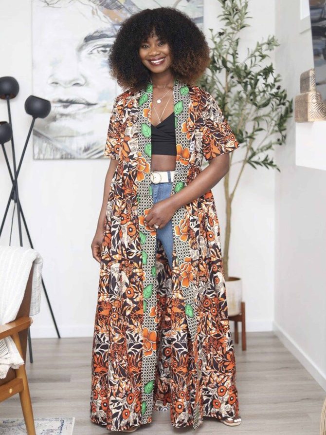 Lola Black African Print Ankara Kimono