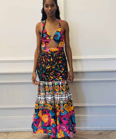 African Print Maxi Skirt & Crop Top