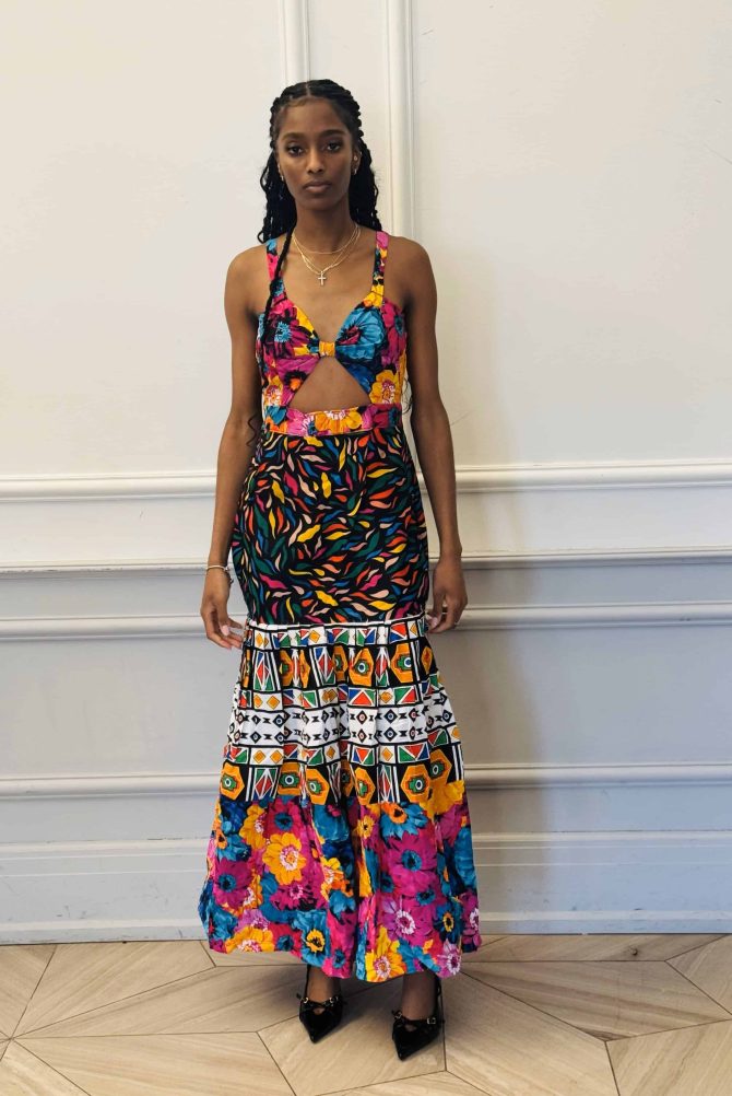 African Print Maxi Skirt & Crop Top