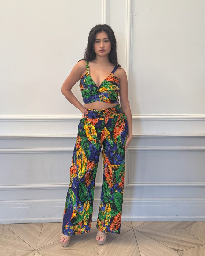 Multicolor Palazzo Pant & Crop Top