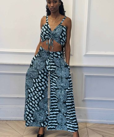 Wide Leg Palazzo Pants & Crop Top