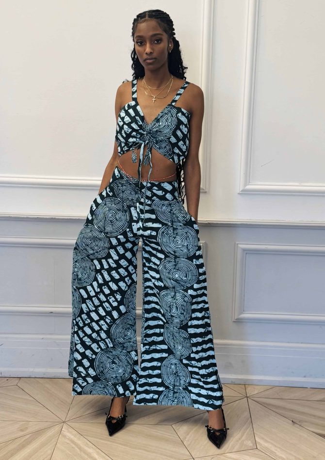 Wide Leg Palazzo Pants & Crop Top